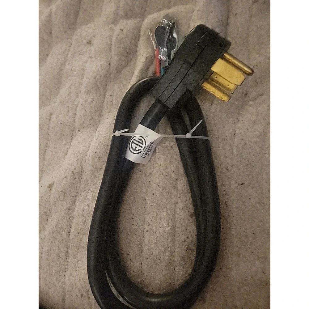 3 ft Range Stove Cord‎ Plug 50 Amp 4 Wire 4 Prong 5/8 AWG